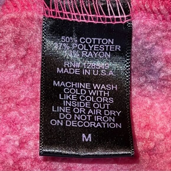 New Aviator Nation HAND DYED LIGHT WEIGHT CREW SWEATSHIRT Pink/Turquoise Medium - Picture 11 of 14